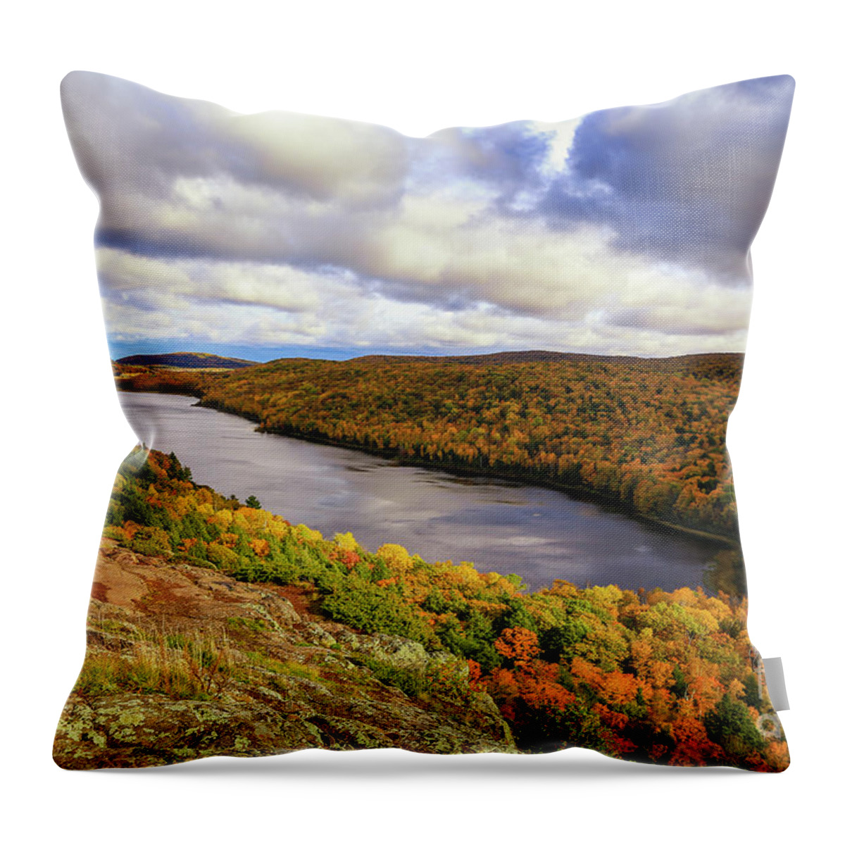 Sunlight On Lake Of The Clouds Throw Pillow featuring the photograph Sunlight on Lake of the Clouds by Rachel Cohen