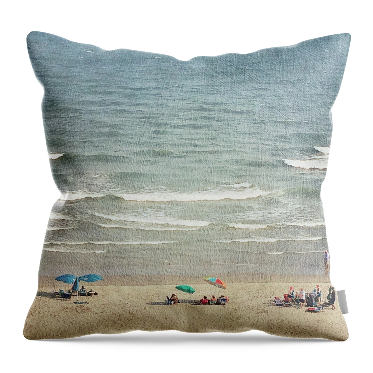 Photography Throw Pillow featuring the photograph Sunny Day at North Myrtle Beach by Melissa D Johnston