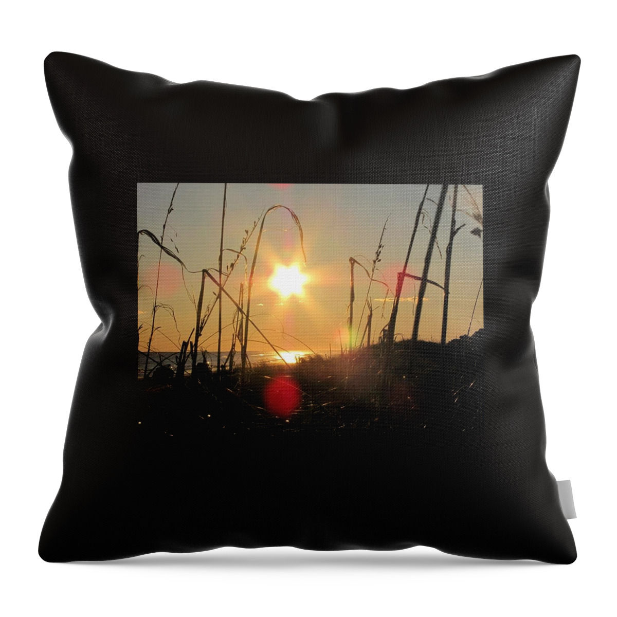 Sun Throw Pillow featuring the photograph Sunny Dunes by Laura Henry