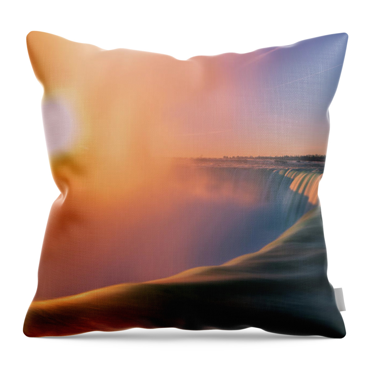 Niagara Falls Throw Pillow featuring the photograph Sunrise above Niagara Falls by Jay Smith