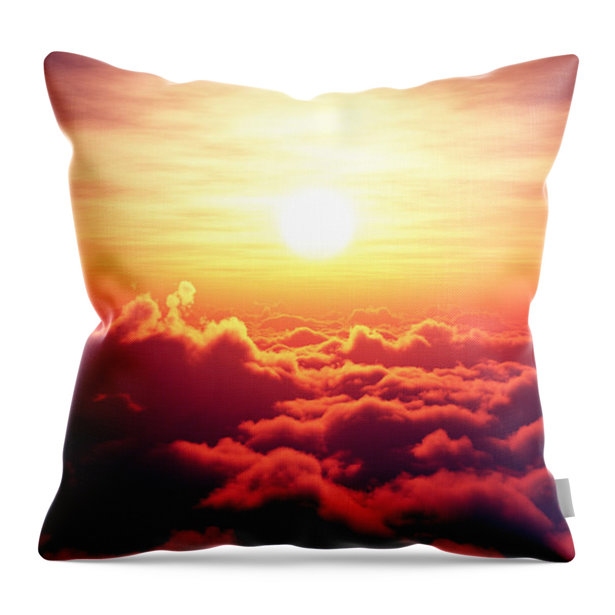 Sunrise Throw Pillow featuring the photograph Sunrise above the clouds by Johan Swanepoel