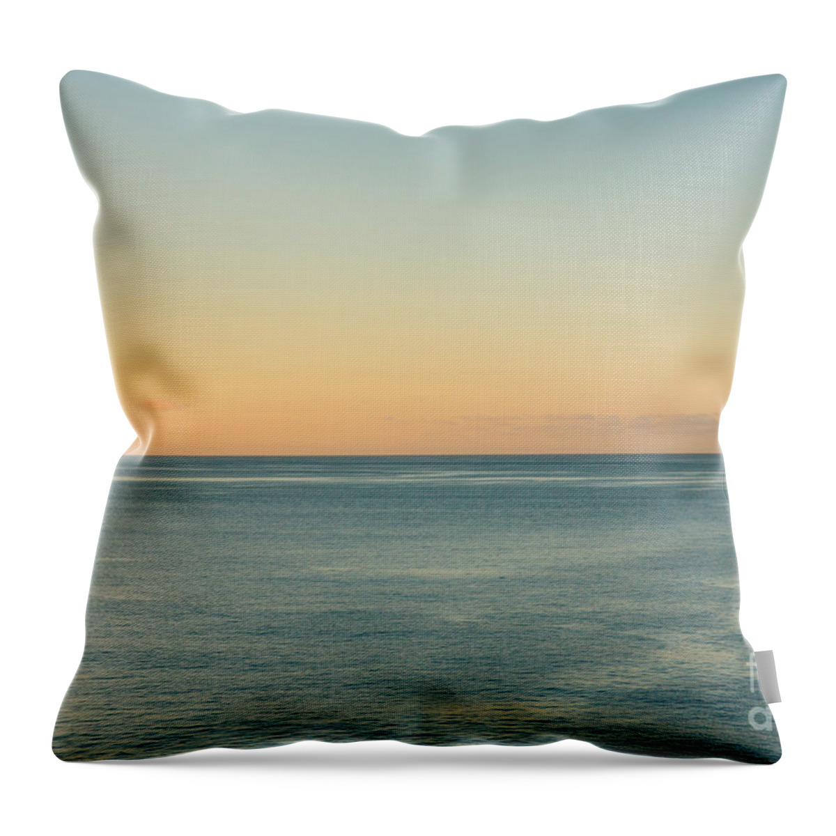 Calmness Throw Pillow featuring the photograph Sunrise and serene ocean by Gaspar Avila
