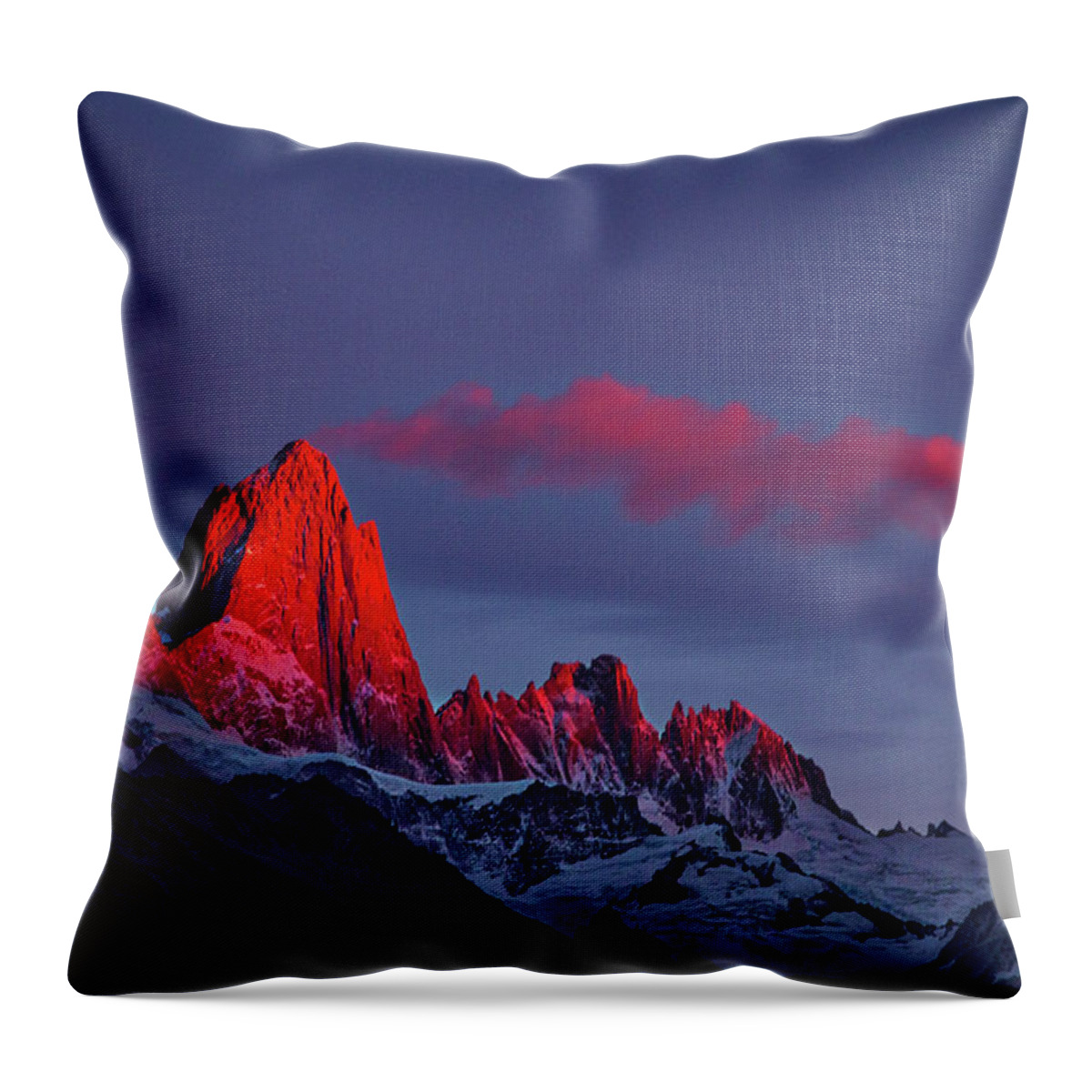 Patagonia Throw Pillow featuring the photograph Sunrise at Fitz Roy #3 - Patagonia by Stuart Litoff