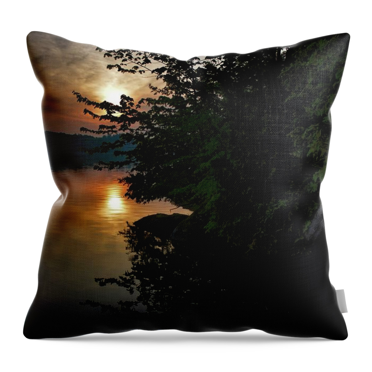 Sunrise Throw Pillow featuring the photograph Sunrise at the Lake by Henry Kowalski