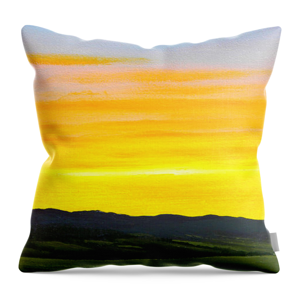 Sunrise Throw Pillow featuring the painting Sunrise by Frank Wilson