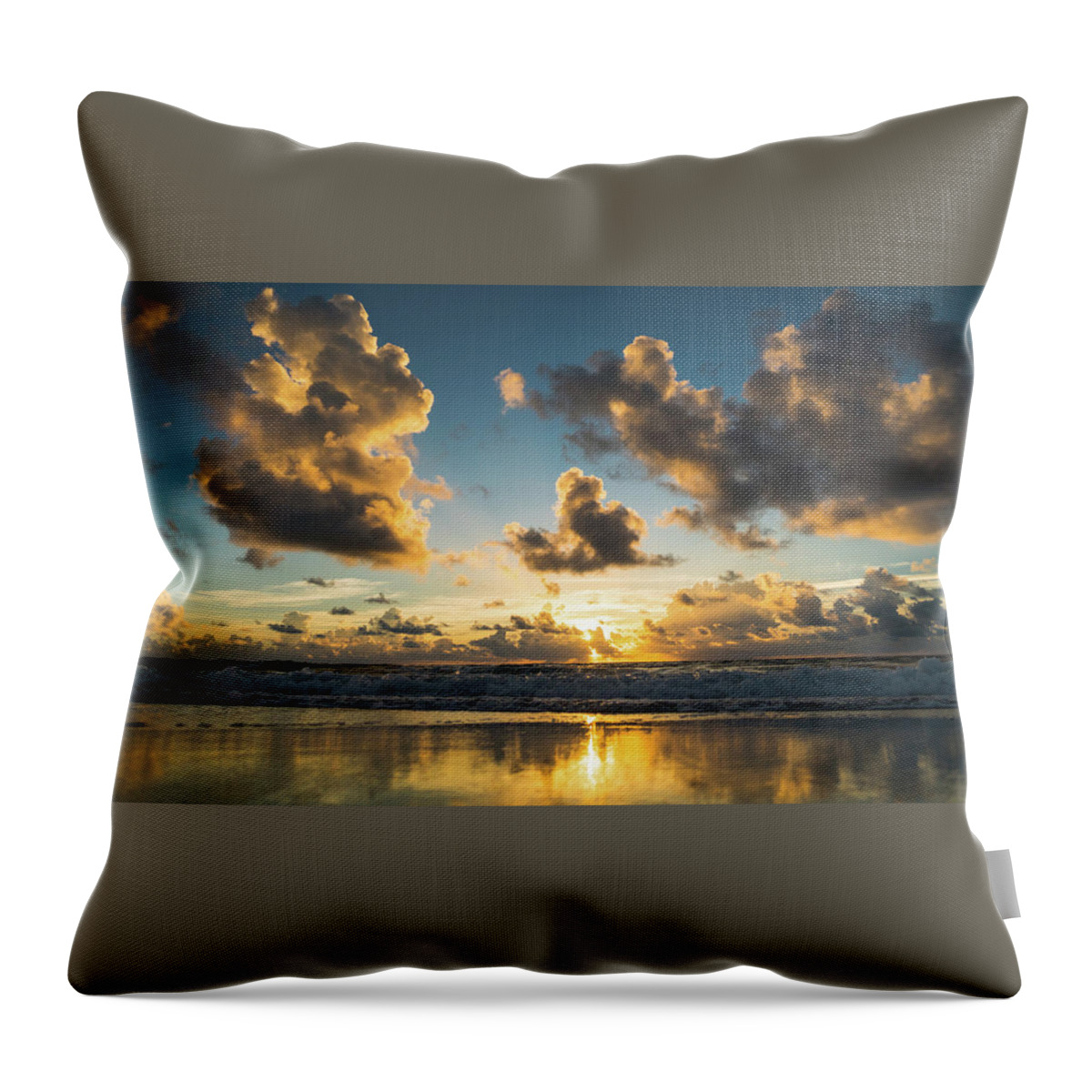 Florida Throw Pillow featuring the photograph Sunrise Gold Delray Beach Florida by Lawrence S Richardson Jr