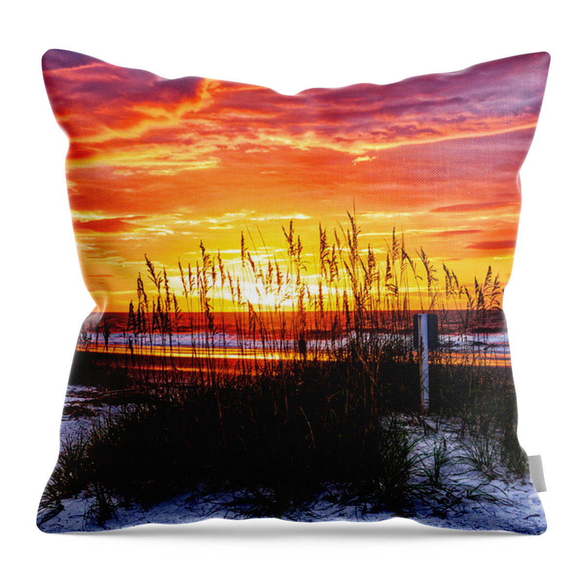 Hilton Head Island Throw Pillow featuring the photograph Sunrise Hilton Head Beach by Paul Mashburn