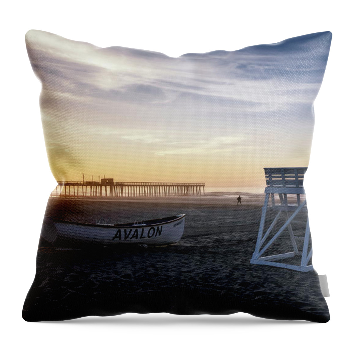 Atlantic City Throw Pillow featuring the photograph Sunrise in Avalon by Eduard Moldoveanu