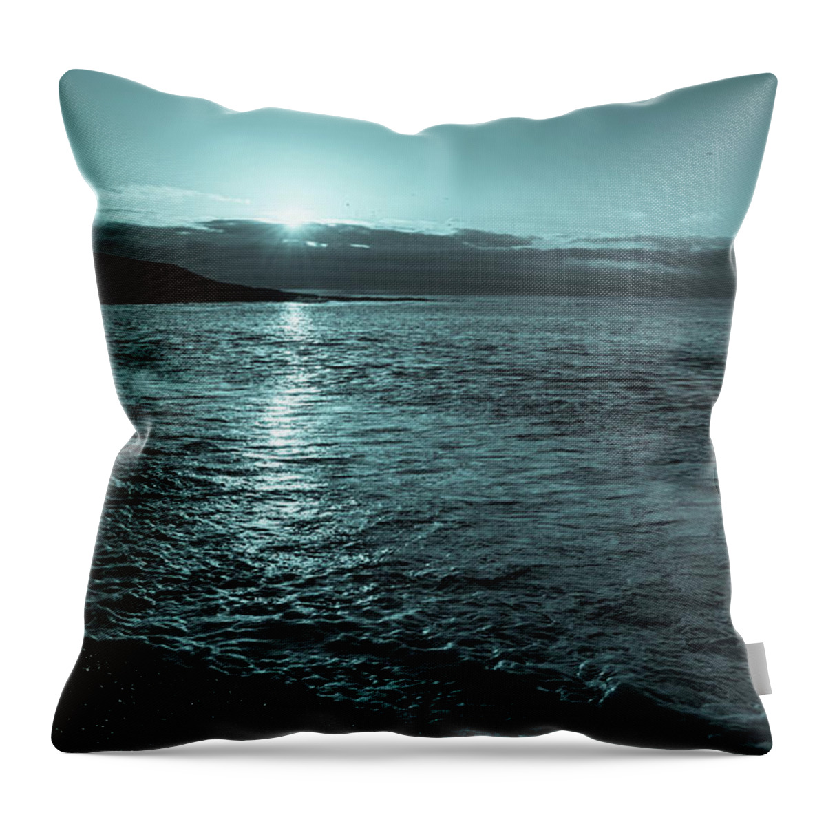 Landscape Throw Pillow featuring the photograph Sunrise in Stonehaven B-W by Sergey Simanovsky