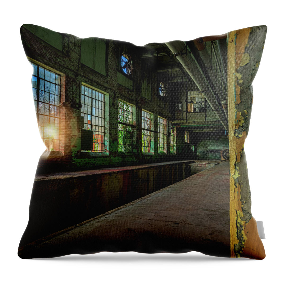 Lindale Mill Throw Pillow featuring the photograph Abandoned Sunset by Doug Sturgess