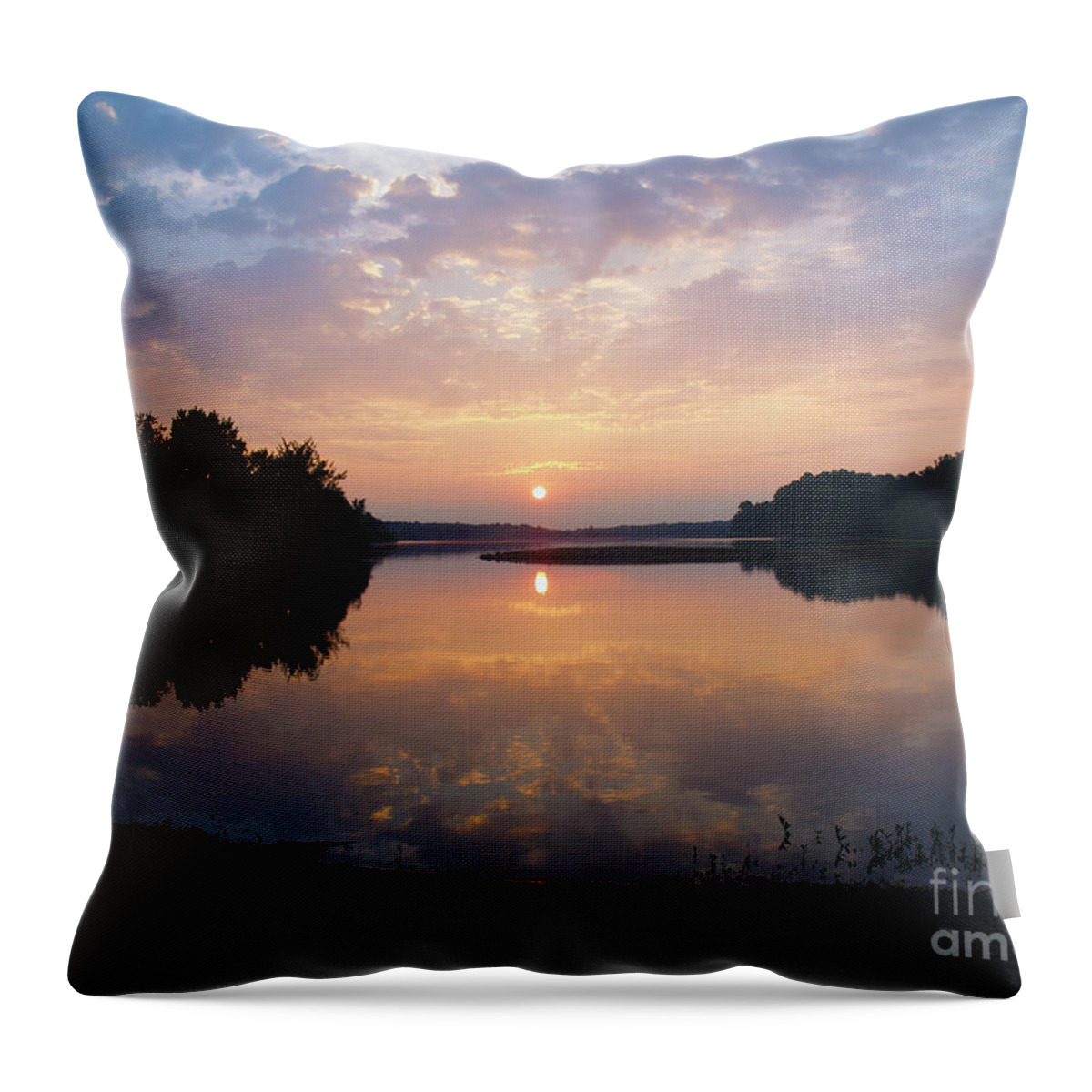 Sunrise Throw Pillow featuring the photograph Sunrise Morning Bliss 152B by Ricardos Creations