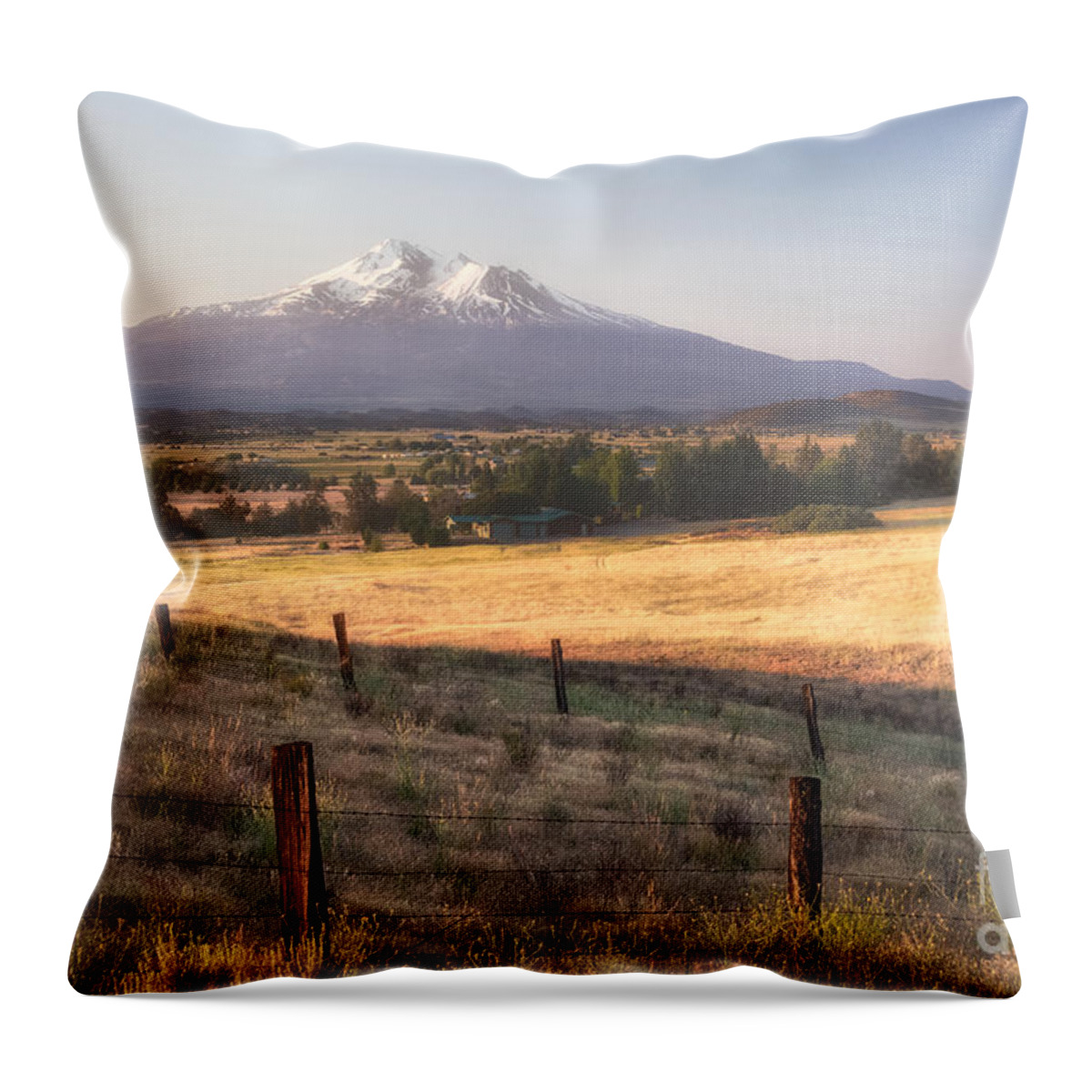Mount Shasta Throw Pillow featuring the photograph Sunrise Mount Shasta by Anthony Michael Bonafede
