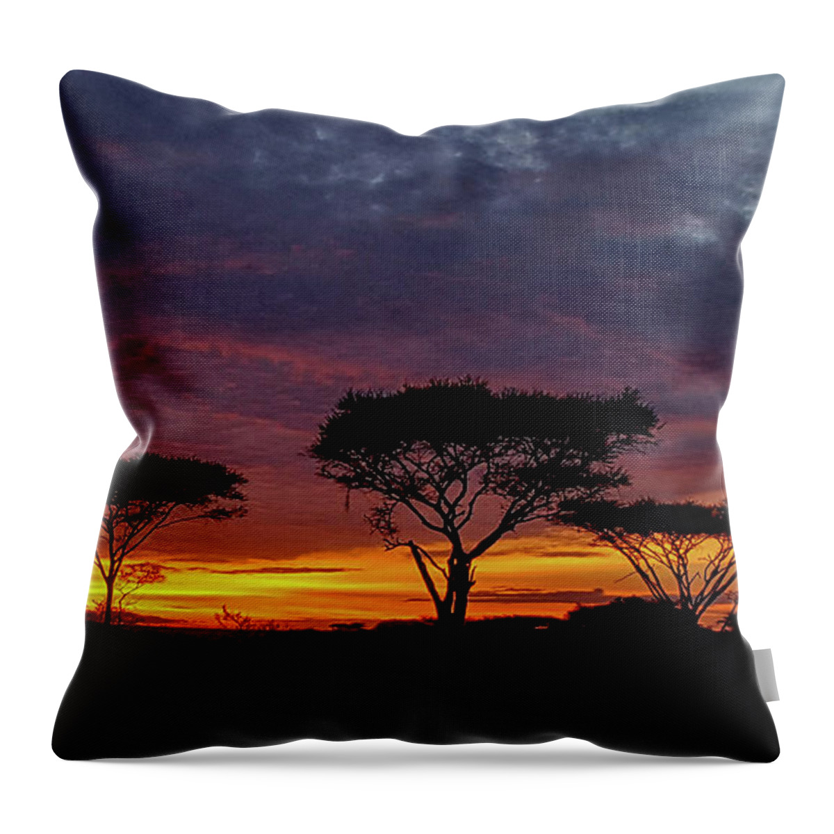 Africa Throw Pillow featuring the photograph Sunrise on the Serengeti by Marilyn Burton