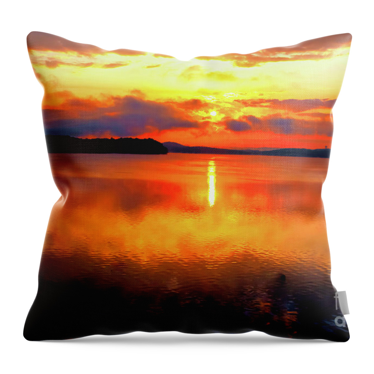 Sunrise Throw Pillow featuring the photograph Sunrise over Chickamauga by Geraldine DeBoer
