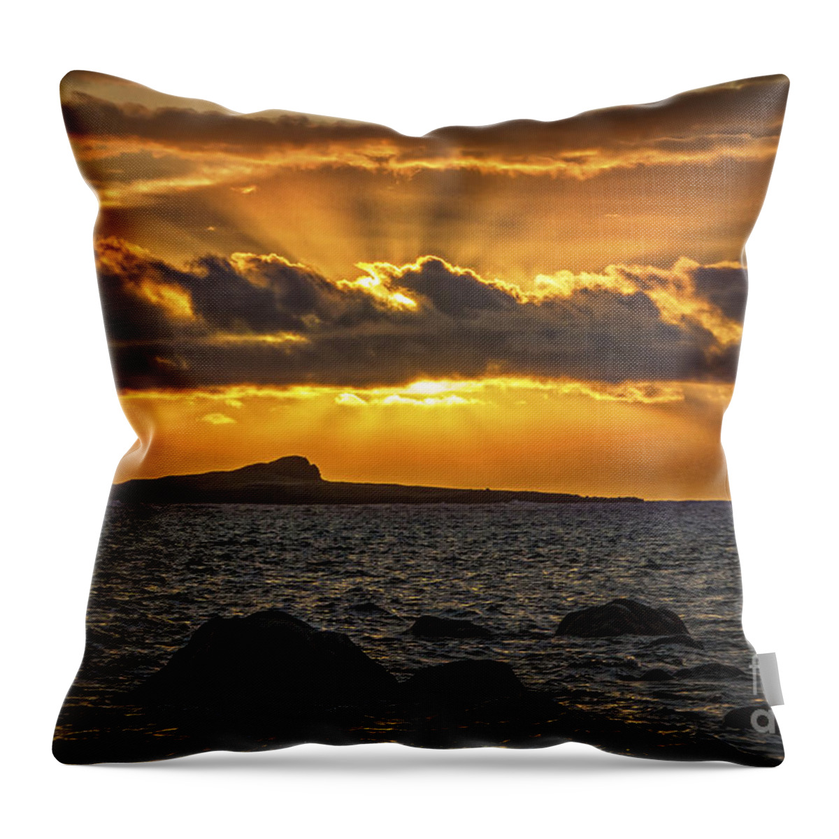 Sunrise Over Rabbit Head Island Throw Pillow featuring the photograph Sunrise Over Rabbit Head Island by Mitch Shindelbower