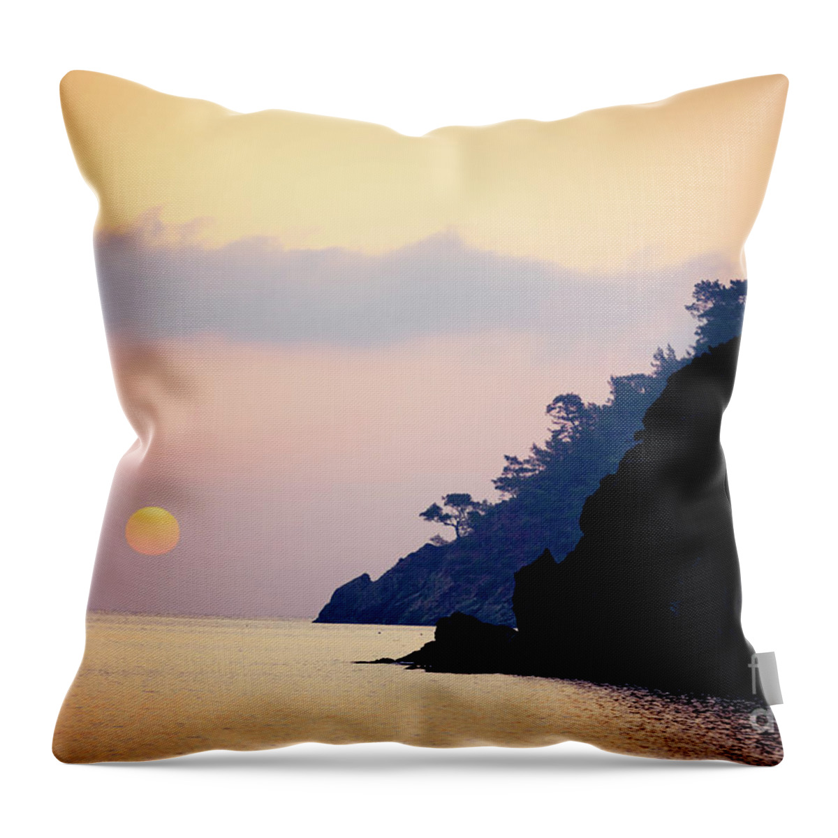 Sunset Throw Pillow featuring the photograph Sunrise Sea Rythm by Raimond Klavins