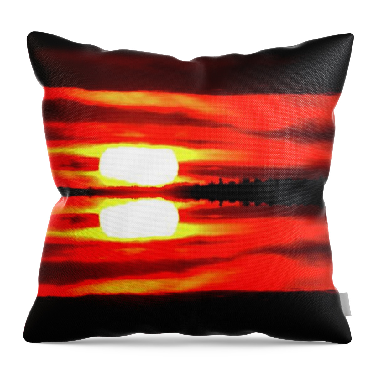 Landscape Throw Pillow featuring the digital art Sunrise Second Three by Lyle Crump