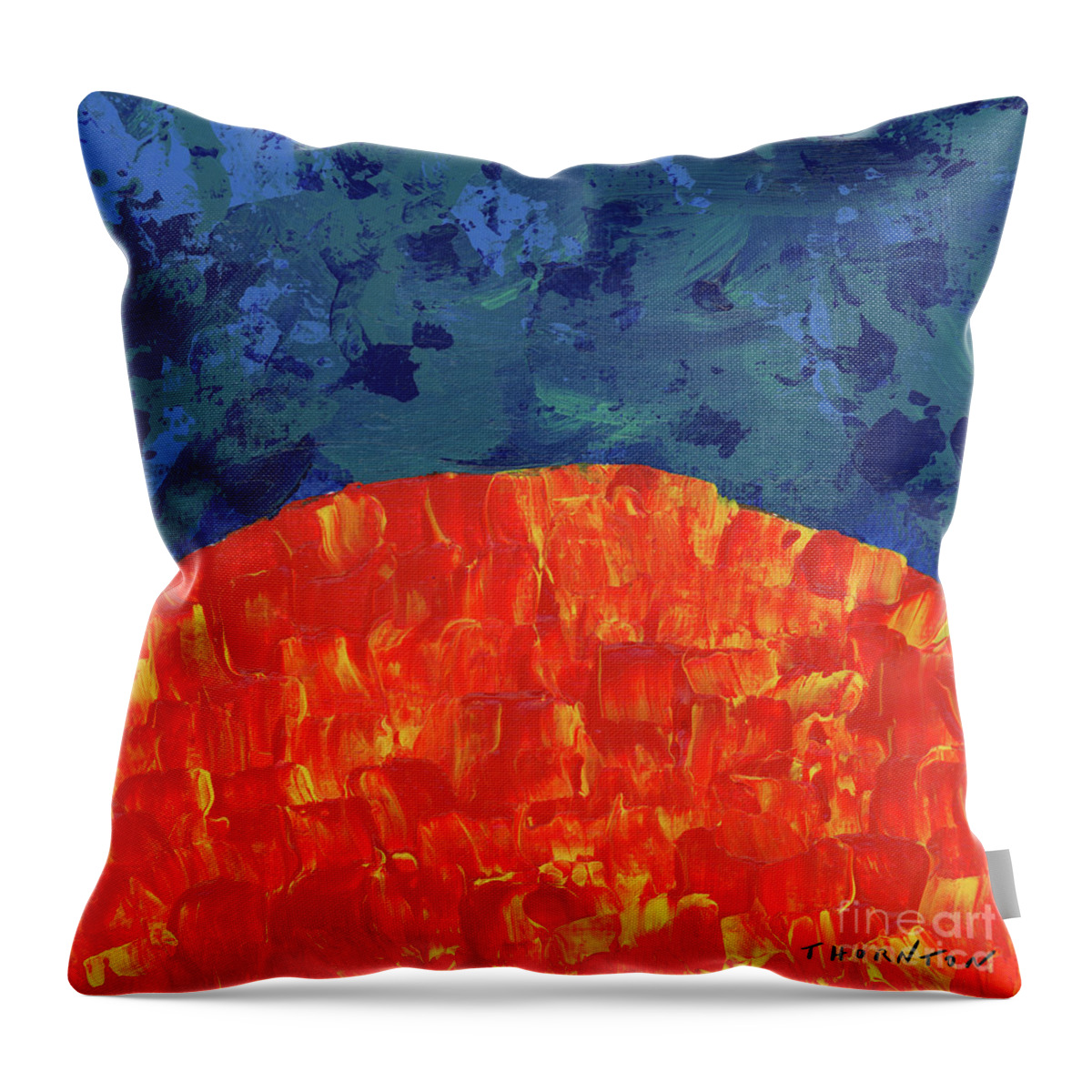 Sun Throw Pillow featuring the painting Sunrise Sunset 3 by Diane Thornton