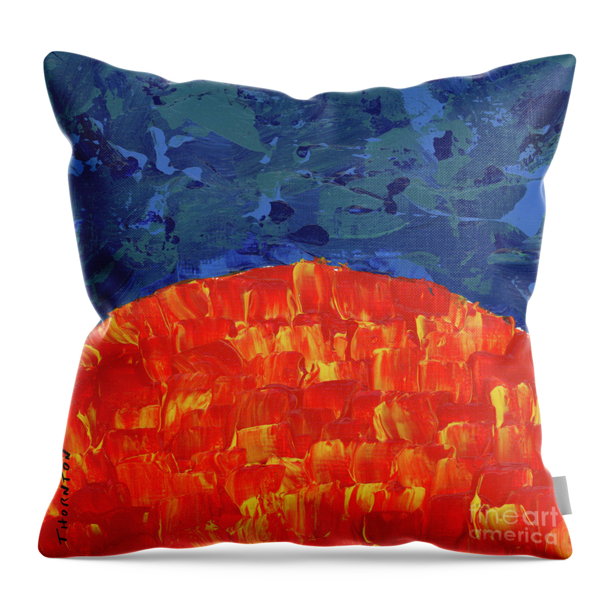 Sun Throw Pillow featuring the painting Sunrise Sunset 5 by Diane Thornton