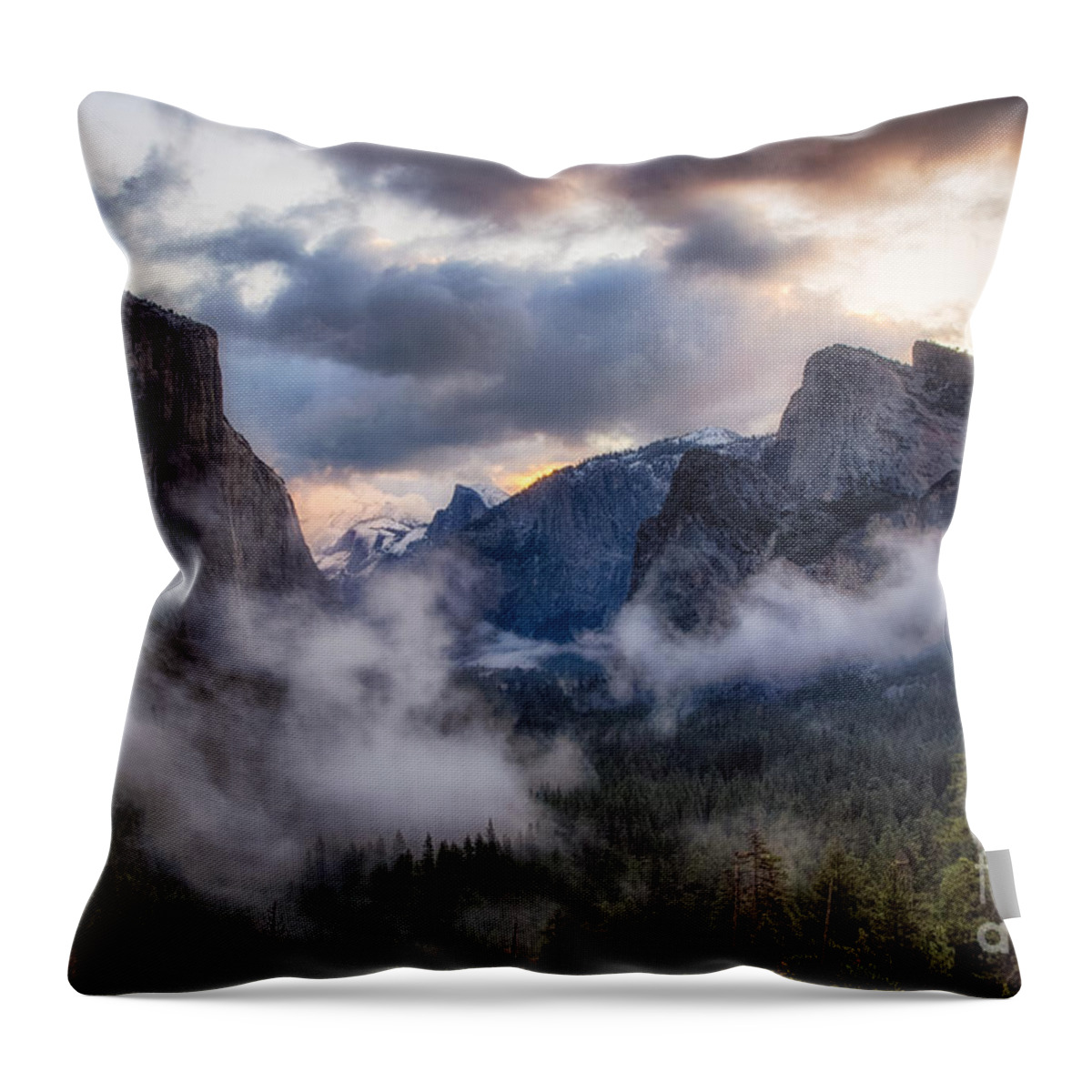Yosemite Throw Pillow featuring the photograph Sunrise Yosemite by Anthony Michael Bonafede