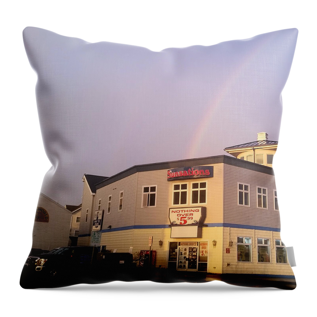 Sky Throw Pillow featuring the photograph Sunsations and the Rainbow by Robert Banach