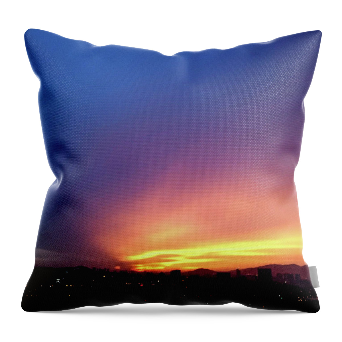 Photo Throw Pillow featuring the photograph Sunset 001 by Faa shie