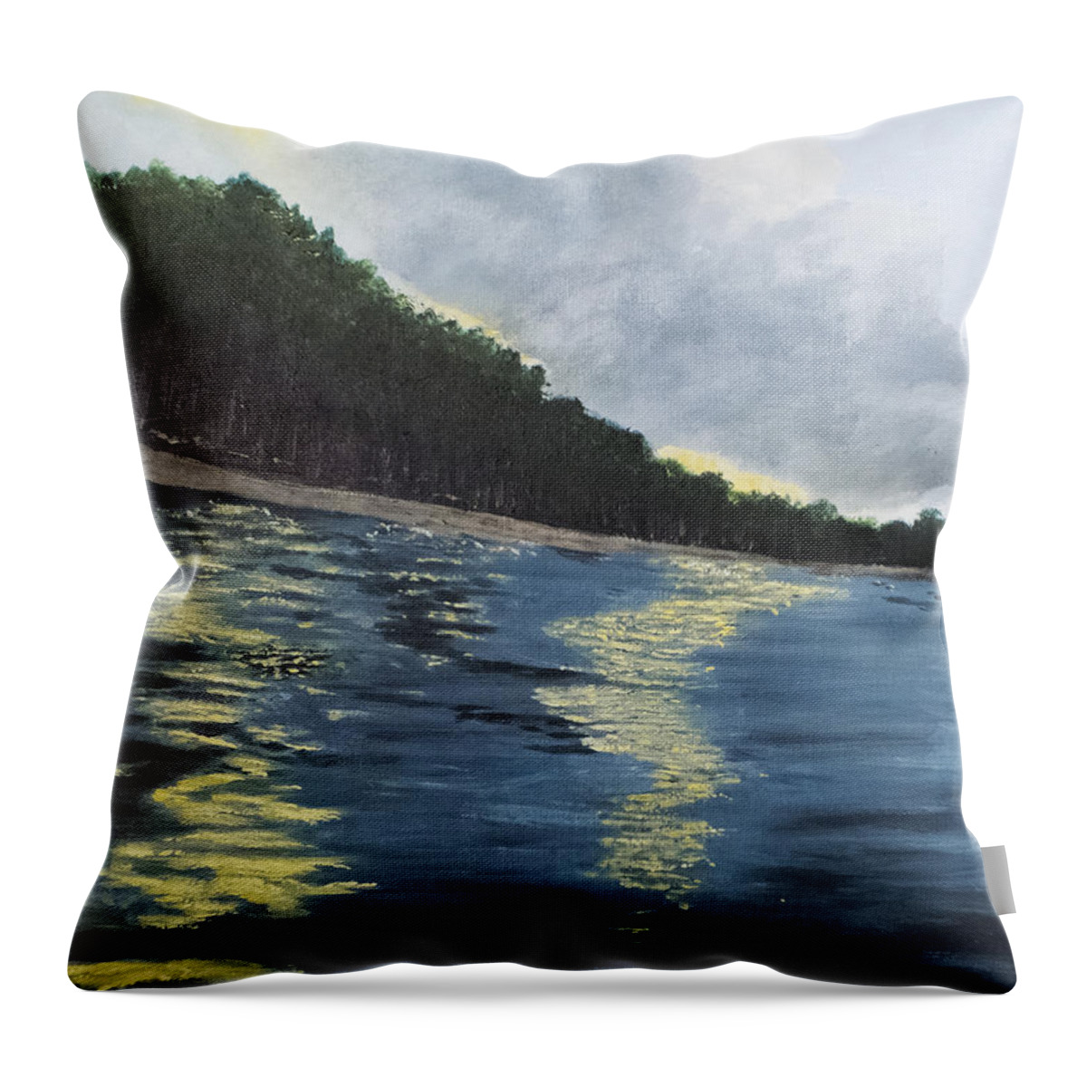 Puerto Rico Throw Pillow featuring the painting Sunset 1 by Davend Dom