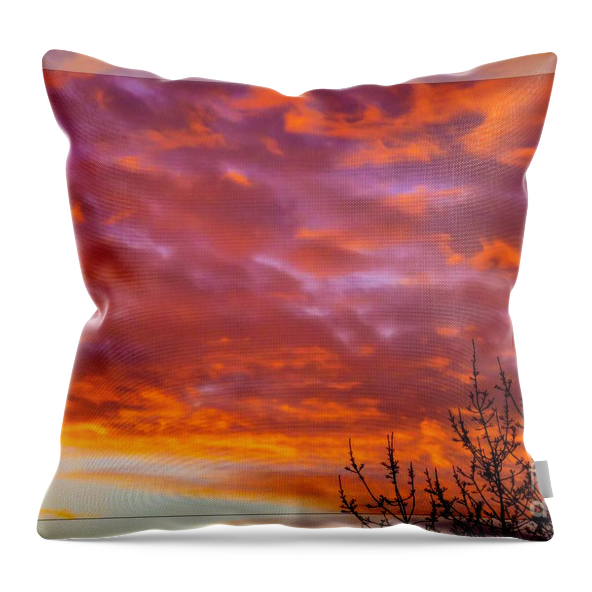 Absence Throw Pillow featuring the photograph Sunset 7 by Jean Bernard Roussilhe