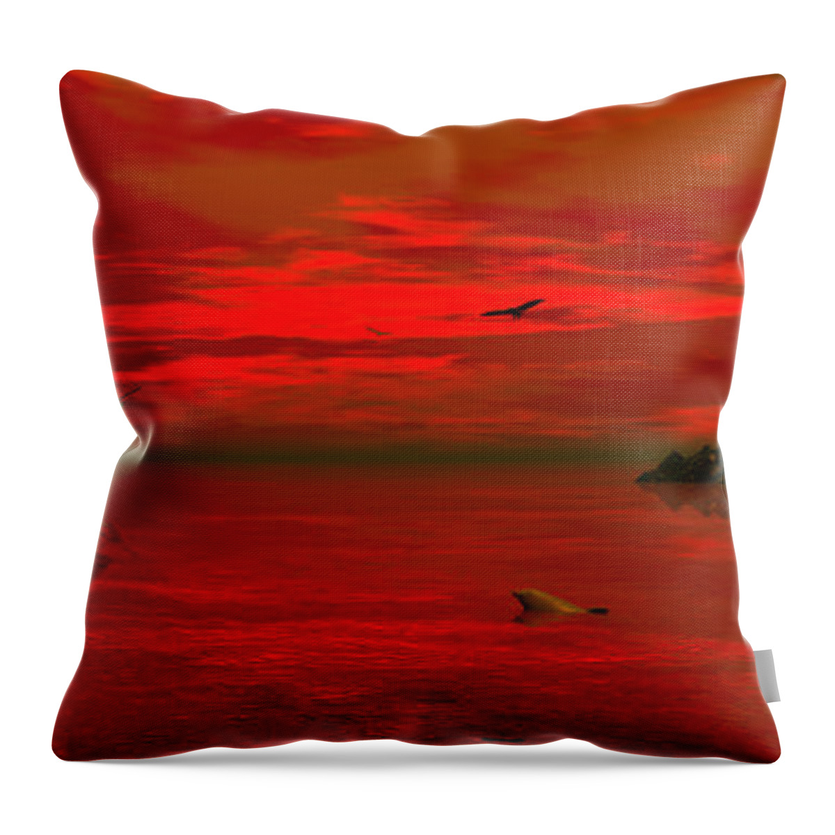 Bryce Throw Pillow featuring the digital art Sunset arrival by Claude McCoy