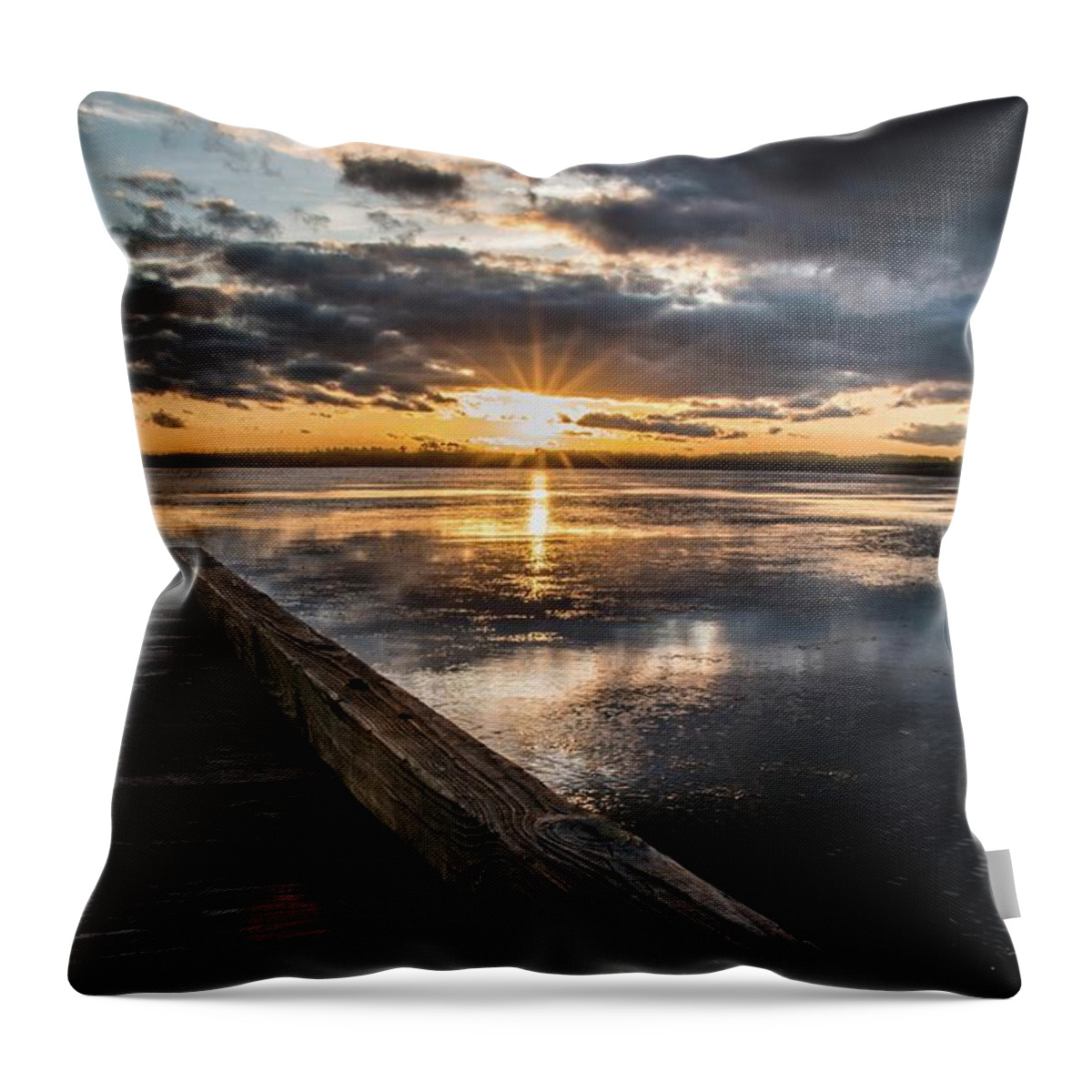 Sunset Throw Pillow featuring the photograph Sunset at Back Bay 2 by Larkin's Balcony Photography