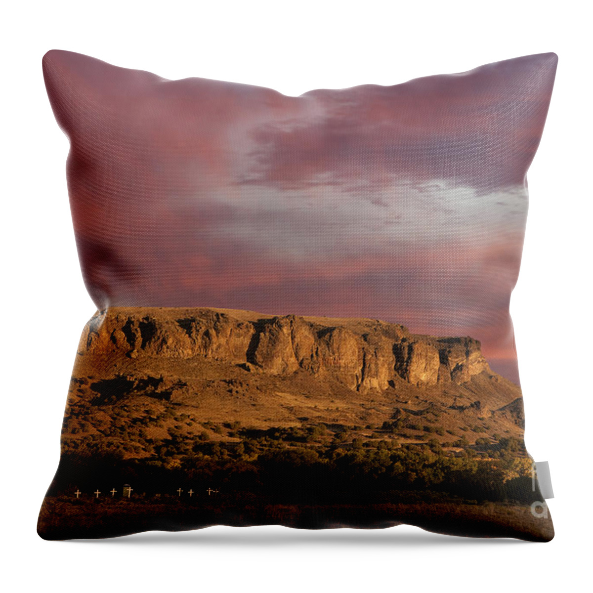 Black Mesa Throw Pillow featuring the photograph Sunset at Black Mesa by Keith Kapple