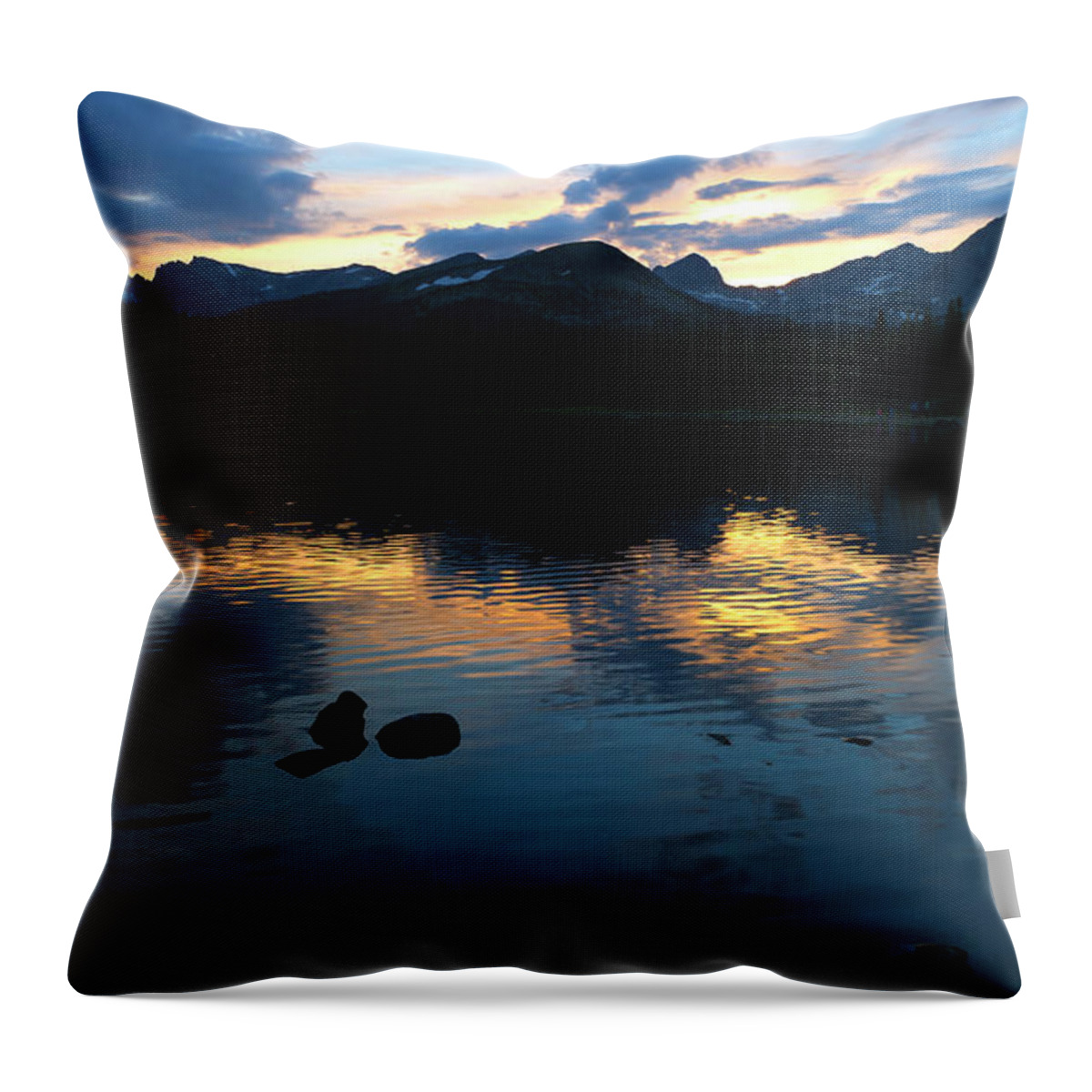 Brainard Throw Pillow featuring the photograph Sunset at Brainard Lake Co. by Gary Langley