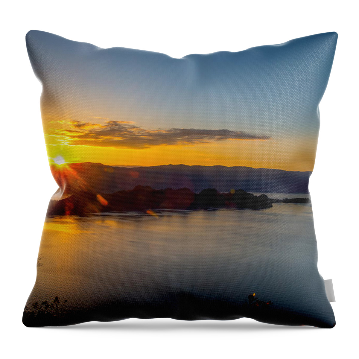 Lake Towada Throw Pillow featuring the photograph Sunset at Lake Towada by Hisao Mogi