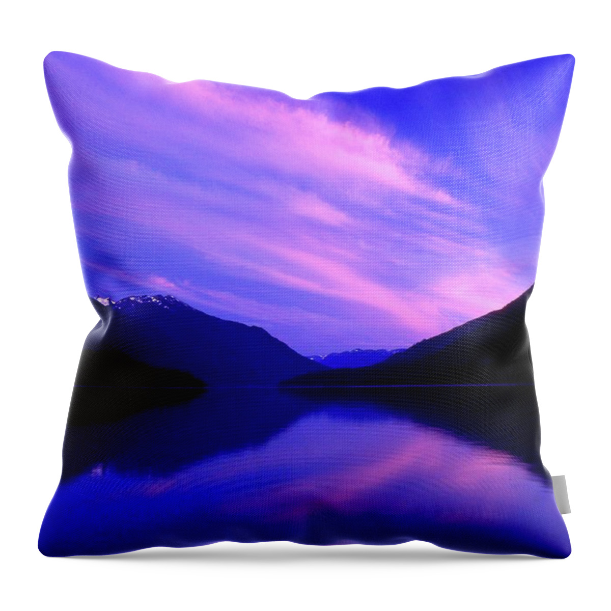 Abstract Throw Pillow featuring the photograph Sunset At Lillooet Lake by Lyle Crump