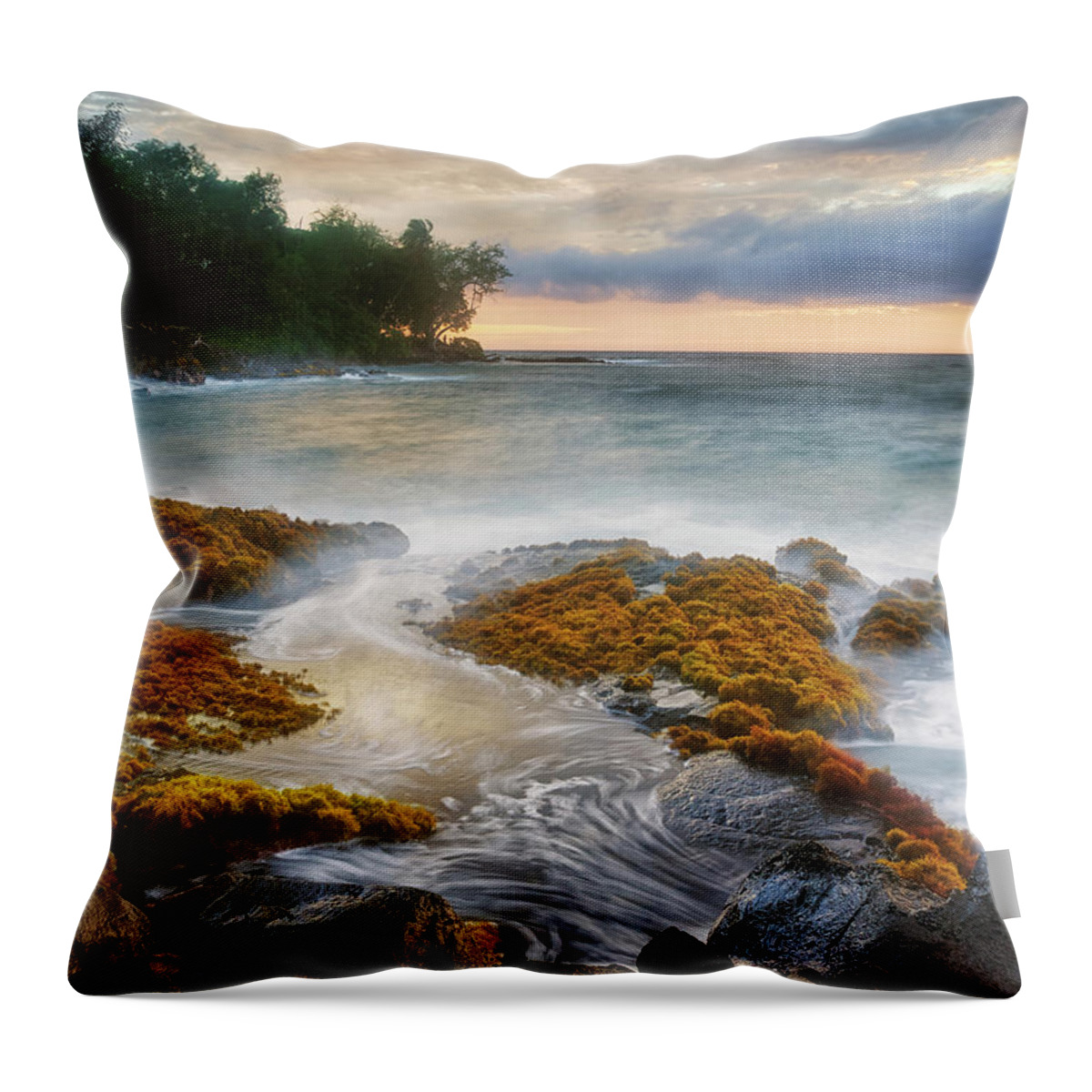 Hawaii Throw Pillow featuring the photograph Sunset at Lyman's by Christopher Johnson