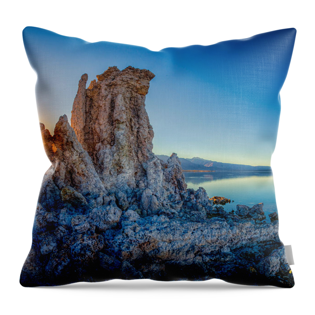 Formation Throw Pillow featuring the photograph Sunset at Mono Lake by Rikk Flohr