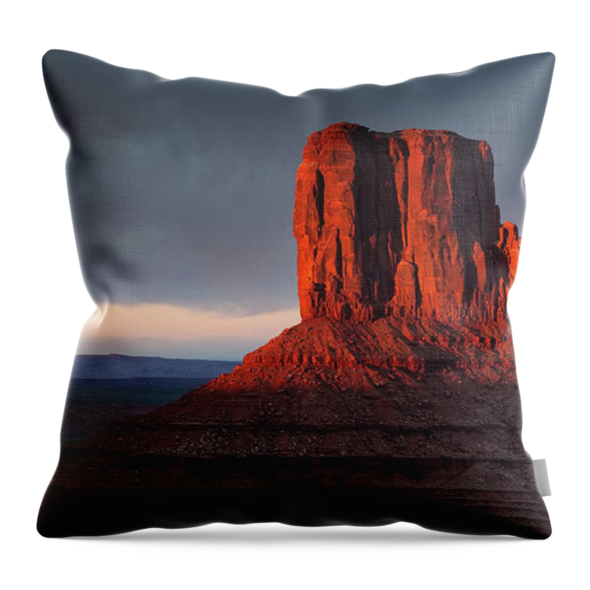 Monument Valley Throw Pillow featuring the photograph Sunset at Monument Valley by Art Cole