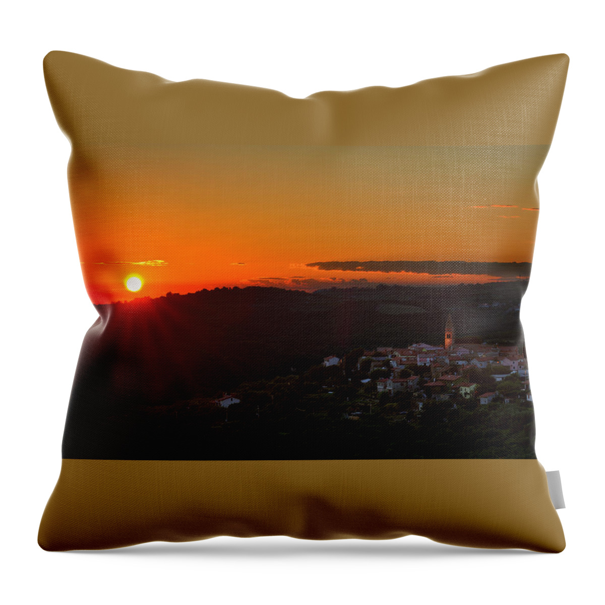Padna Throw Pillow featuring the photograph Sunset at Padna by Robert Krajnc
