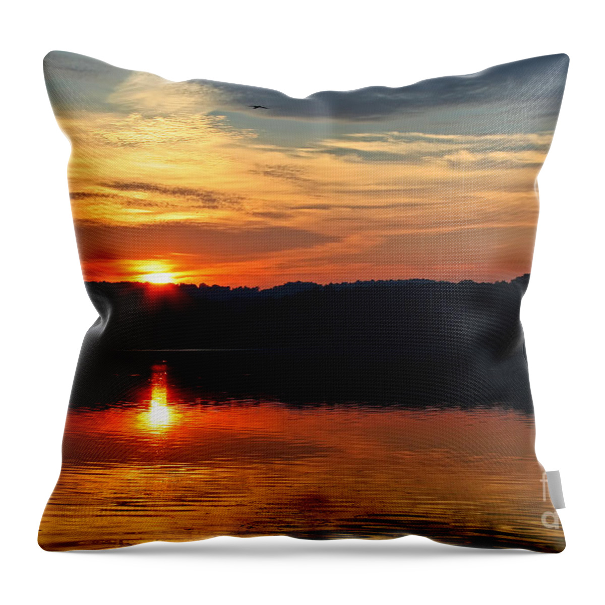 Landscape Throw Pillow featuring the photograph Sunset at Princess Point by Barbara McMahon
