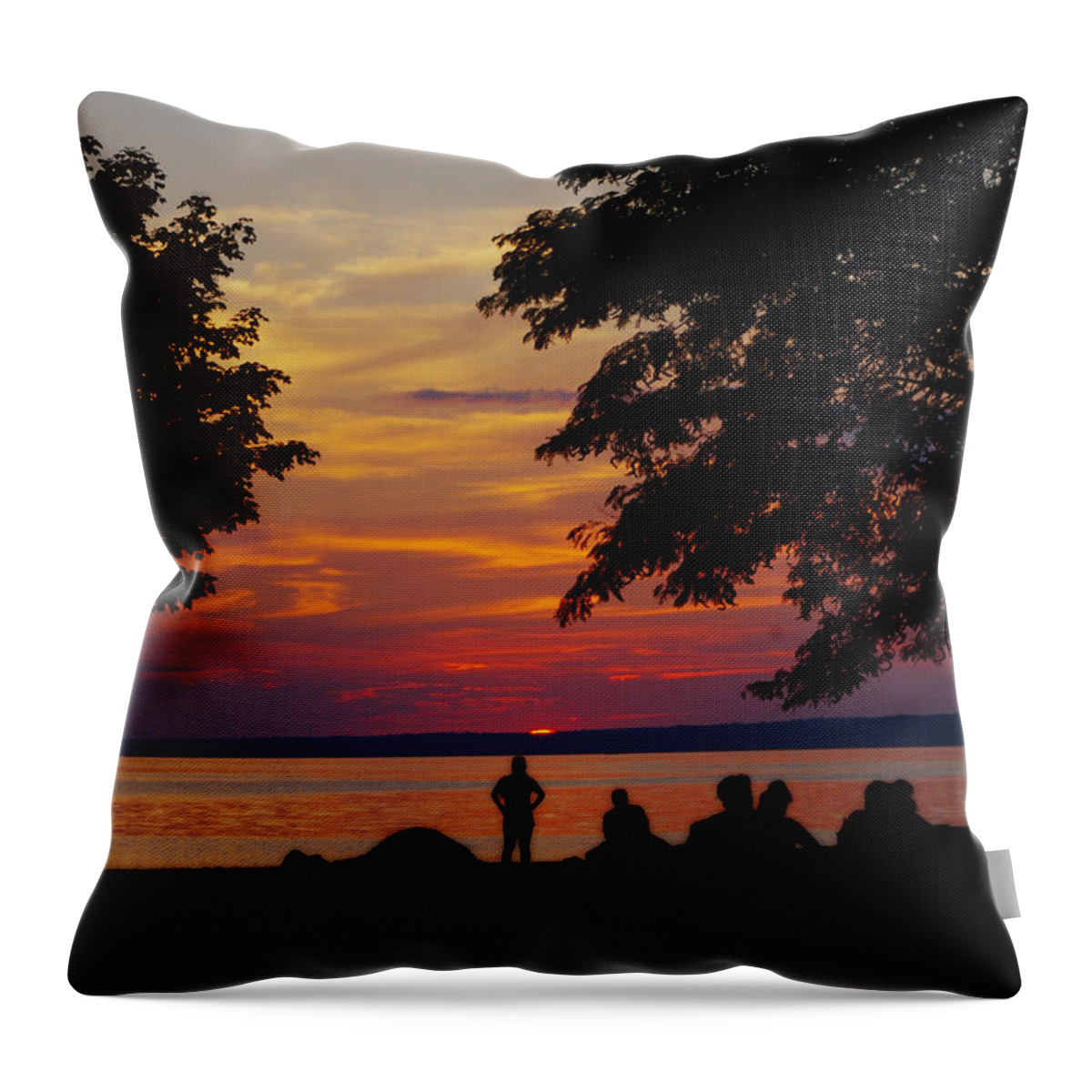 Lori Kingston Throw Pillow featuring the photograph Sunset at Sylvan Beach by Lori Kingston