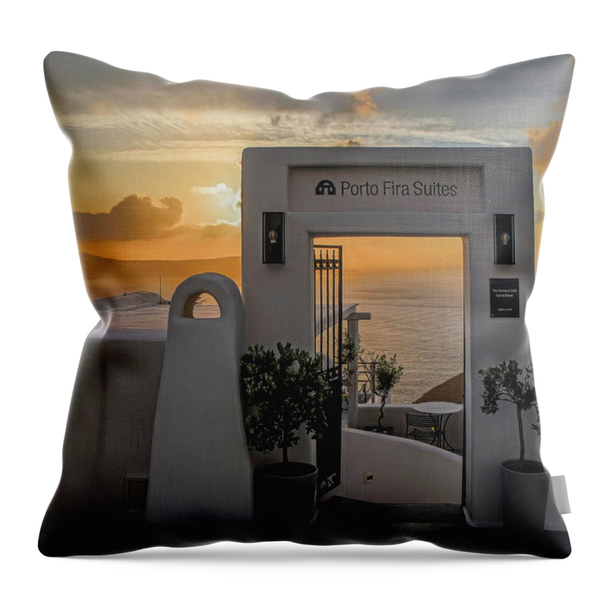Sunset Throw Pillow featuring the photograph Sunset at the Hotel by Will Wagner