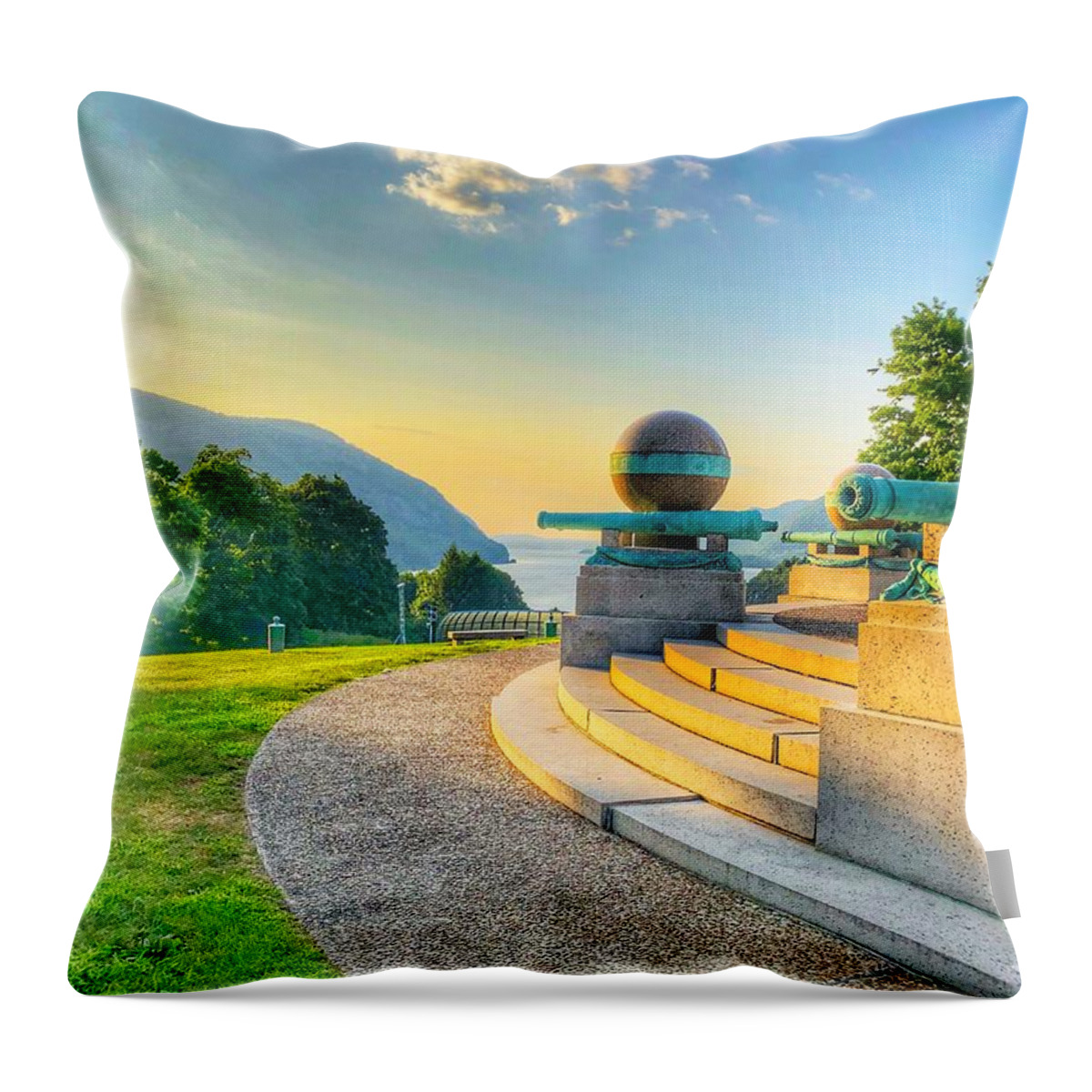 This Is A View Of Sunset At Trophy Point Throw Pillow featuring the photograph Sunset at Trophy Point by Bill Rogers