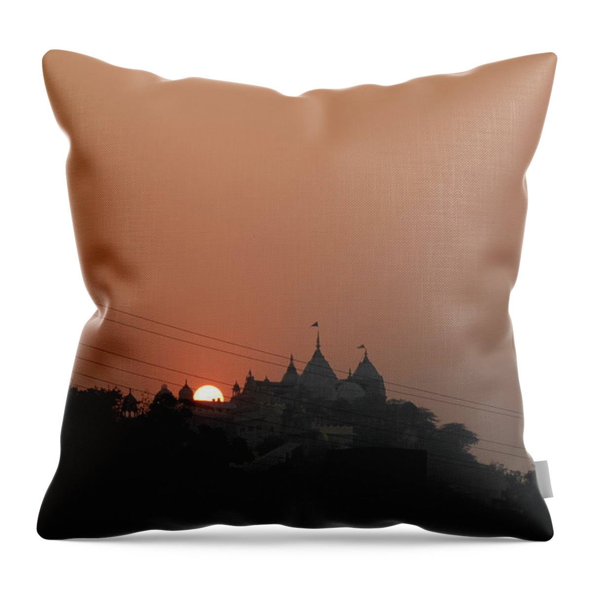 Barsana Throw Pillow featuring the photograph Sunset, Barsana by Jennifer Mazzucco