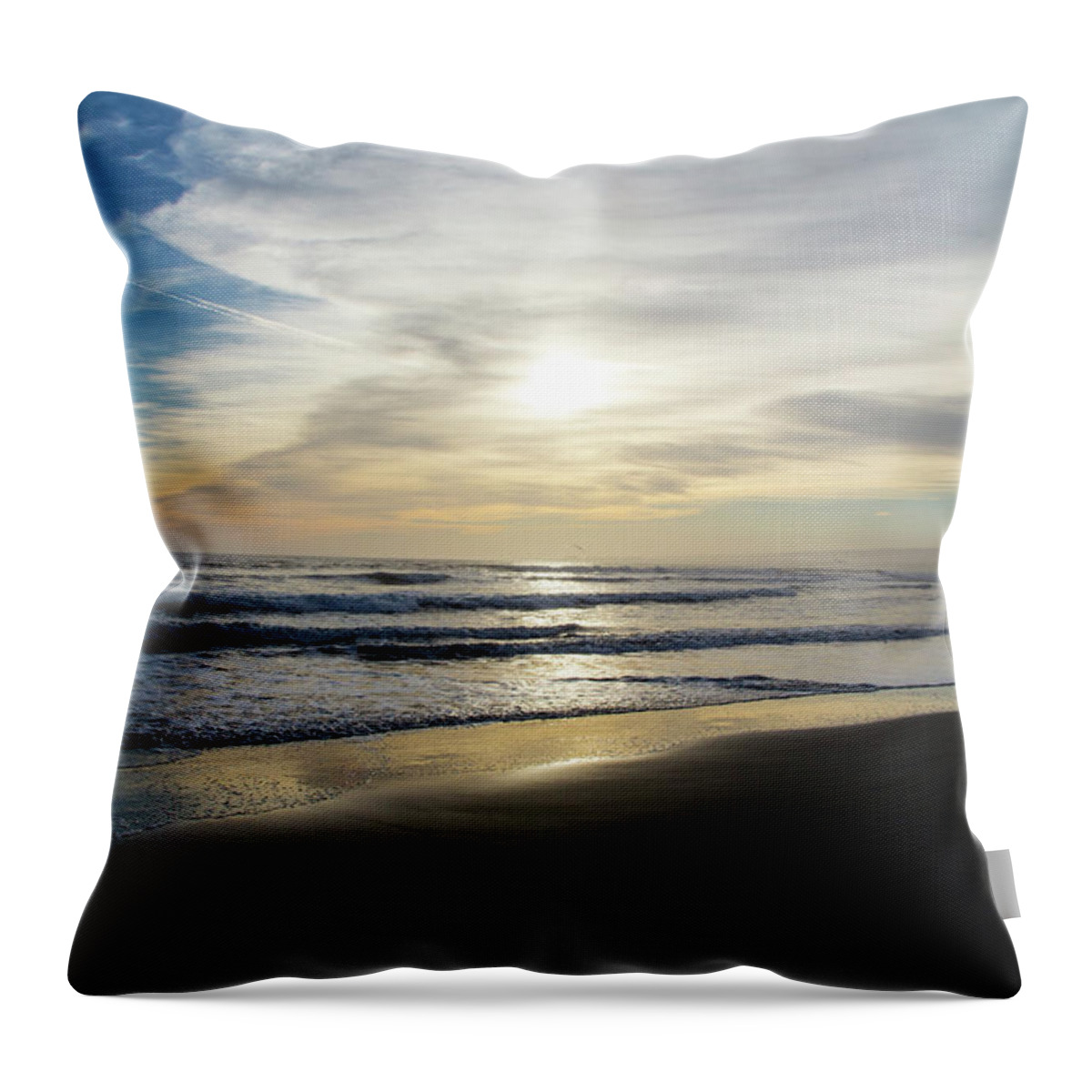 Sunset Throw Pillow featuring the photograph Sunset beach by Jason Hughes