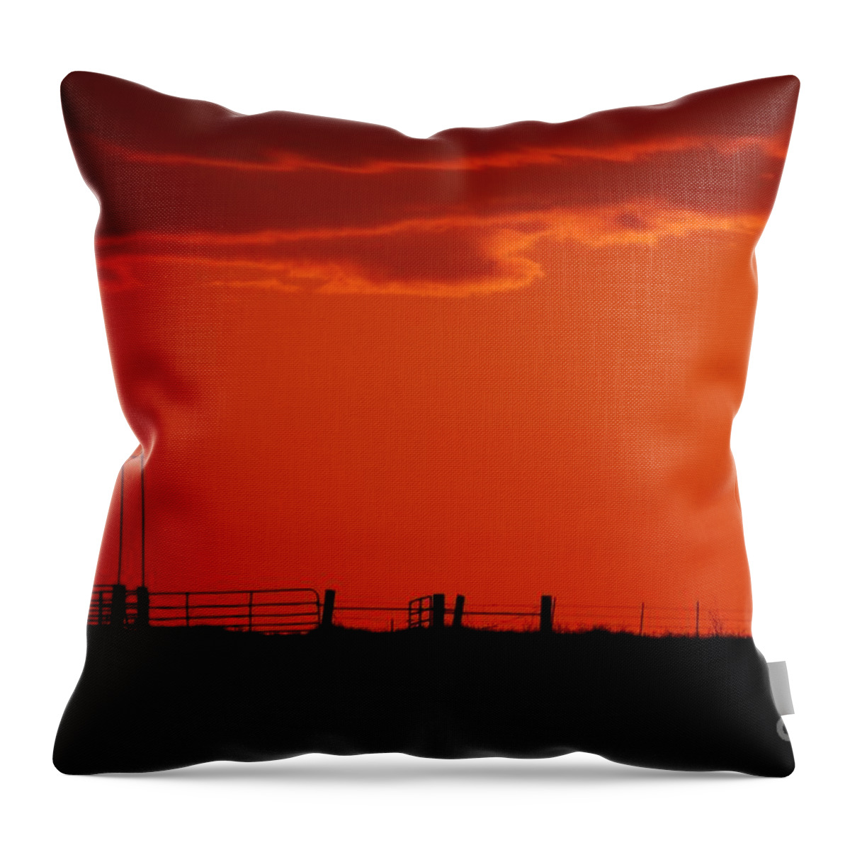 Sunset Throw Pillow featuring the photograph Sunset Corral by J L Zarek