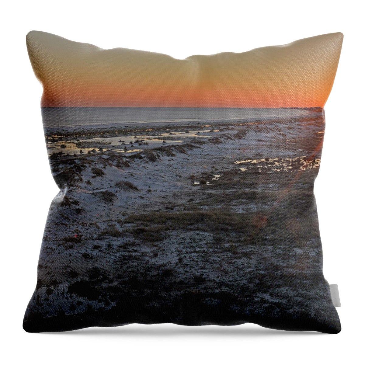 Beach Throw Pillow featuring the photograph Sunset Dauphin Island, GA by Alan Lenk