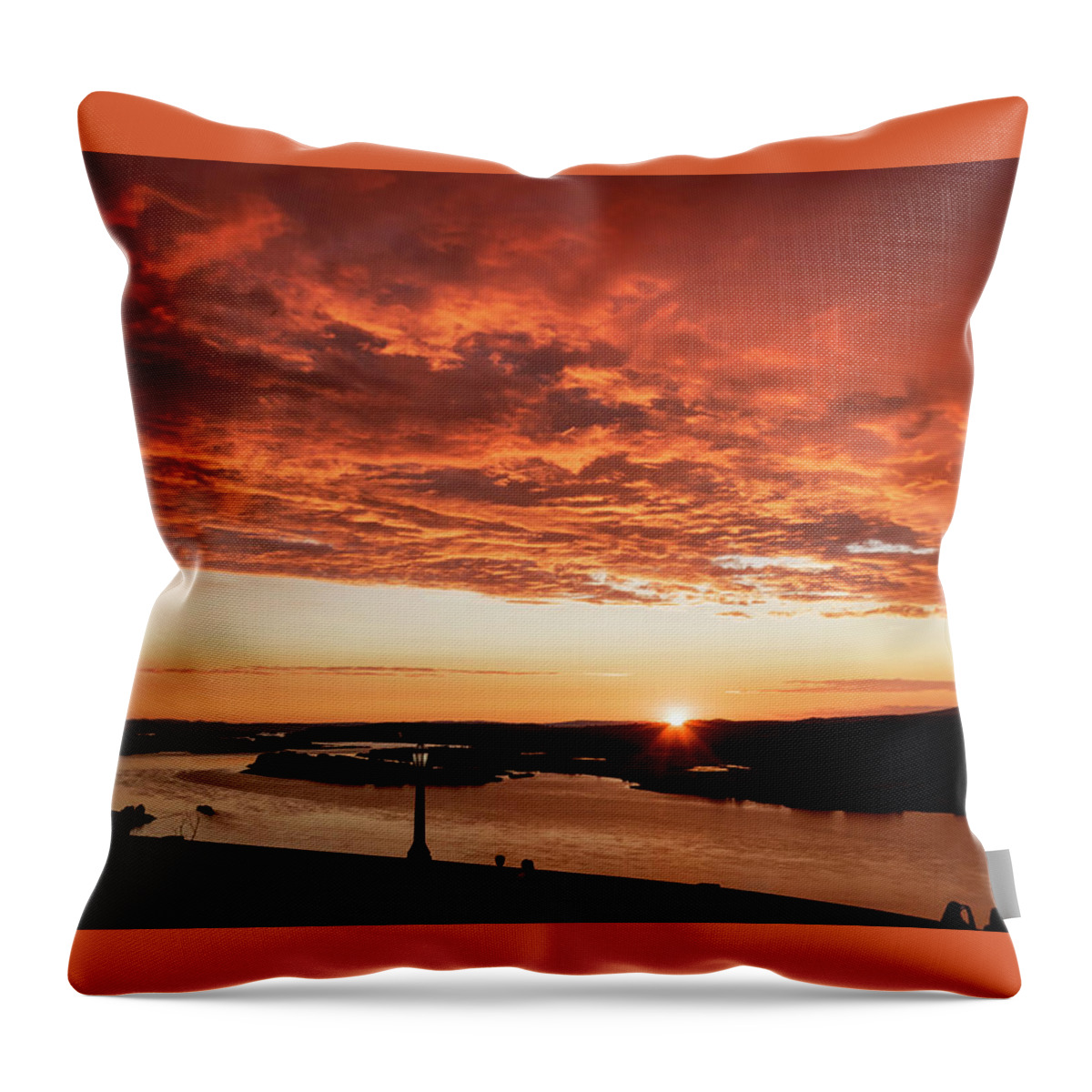 Sunset From Vista House Throw Pillow featuring the photograph Sunset from Vista House by Wes and Dotty Weber
