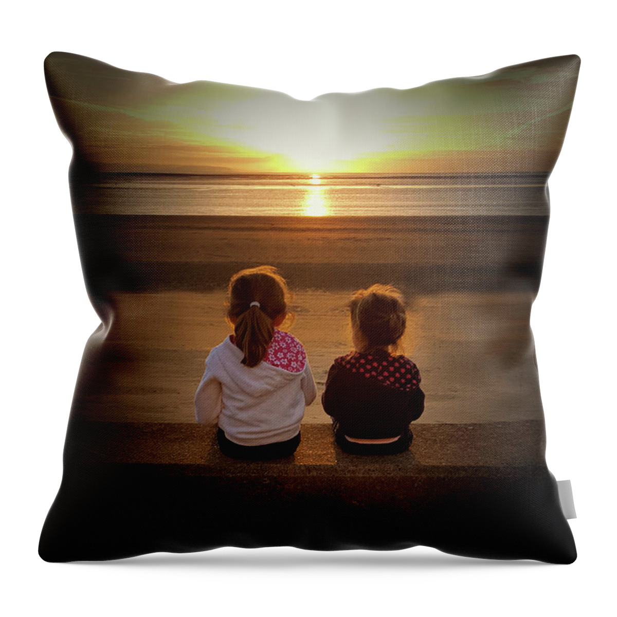Sunset Throw Pillow featuring the photograph Sunset Sisters by Lynn Bolt