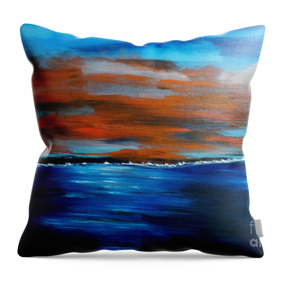 Sunset Throw Pillow featuring the painting Sunset II by Jimmy Clark