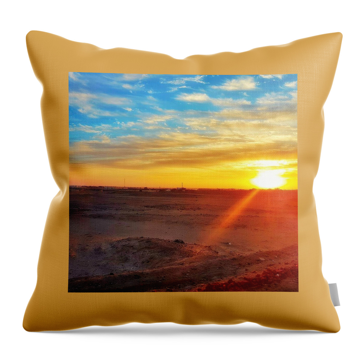 Sunset Throw Pillow featuring the photograph Sunset in Egypt by Usman Idrees